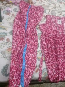 Like New Printed Paplum Style Cord Set In Xl Size