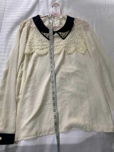 Elegant Korean Lace Detail Blouse