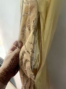 Designer Straight Fit Golden Party Gown