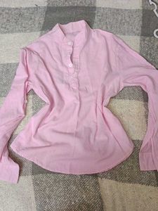 Pink Button-Down Blouse