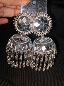 Mirror Jhumka Earrings