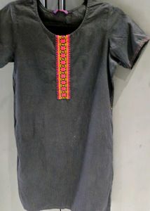 Branded Black Cotton Kurta