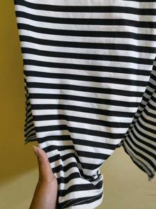 Black And White Striped Kurthi