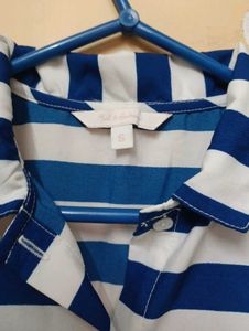 Striped Sleeveless Shirt Dress