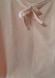 Cute Pink Top With Lettuce Hem For Women