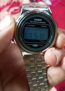 Casio Digital Orignal Silver Vintage Round Dial