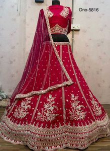 Red Bridal Lehenga with Intricate Embroidery