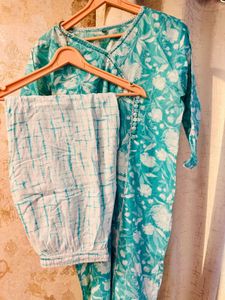 Floral Print Kurta Pant Set, Bust- 36/38