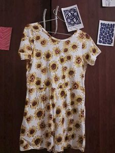 Sunflower print fit & flare (XS)