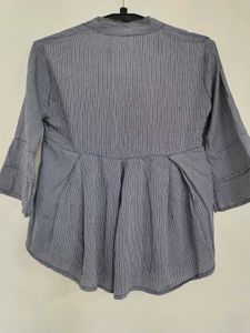 Striped Ruffle Sleeve Top