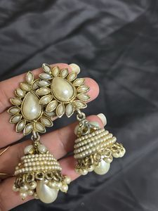 Elegant Pearl Jhumka Earrings