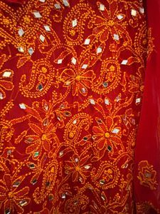 Pure Chikankari Red Kurta