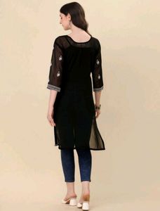 Black Chikankari Trending Kurti