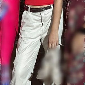 Beige Cargo Trousers