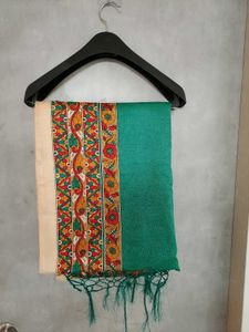 Elegant Green &amp; Beige Saree