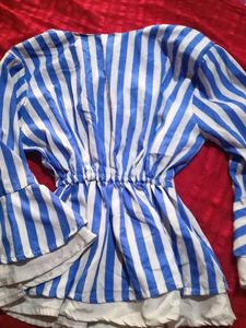 Striped Tie-Front Top