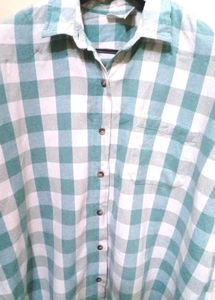 Green &amp; White Checked Shirt