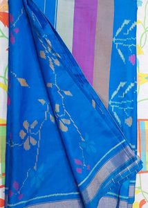 Blue Floral Design  Rajkot Patola Saree