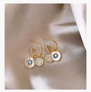 Evil Eye Gold Hoop Earrings