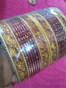 Green &amp; Gold Bangles