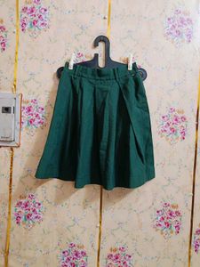 Green Pleated Skirt