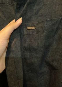 LINEN CLUB Men&#39;s Black Shirt