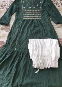 Boho Embroidered Green Dress