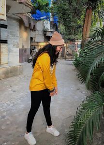 Ajio Yellow Sweatshirt