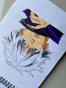 Gojo Satoru Anime Drawing Coloured Sketch