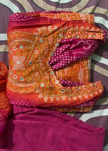 Pink &amp; Orange Kurta Set