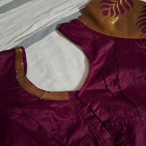 Burgundy &amp; Gold Sari Blouse