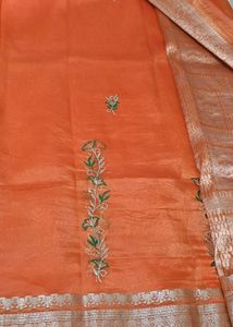 Orange Embroidered Saree