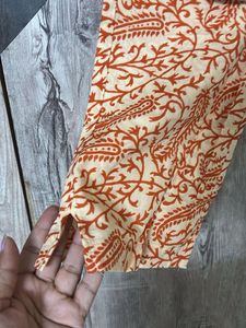 Printed cotton + net top