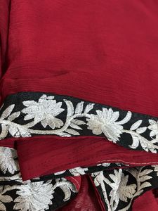 Elegant Maroon Saree