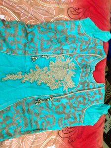 Teal Embroidered Kurta
