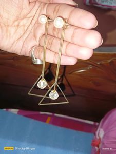 Triangle Pearl Earrings
