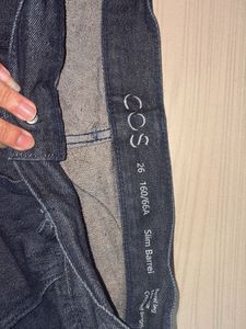 COS Dark Wash Denim Cargo Pants