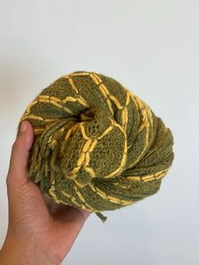 Green Woven Scarf with Fringe