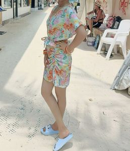 Multicolor Top Skirt Co-ord Set