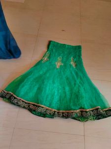 Green Lehanga Stone Work With Blouse And Dupatta