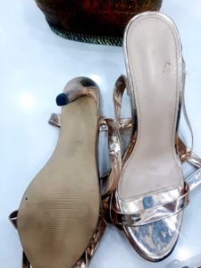 Indo Western Golden Colour Steppy Heels