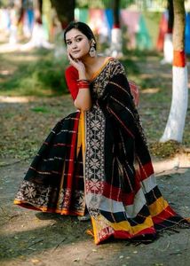 Elegant Black &amp; Multicolor Saree