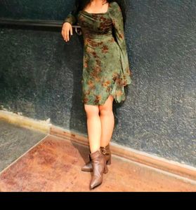 Floral Velvet Mini Dress