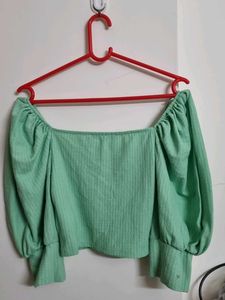Mint Green Puff Sleeve Top