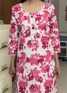 Floral Print Cotton Kurti
