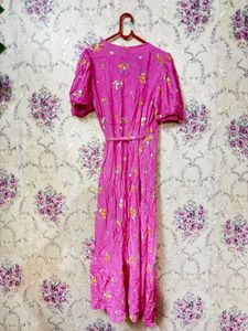 Floral Pink Wrap Dress