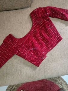Red Sequin Blouse