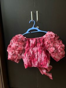 Ruffled Tie-Front Top