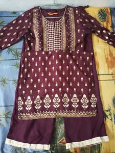Indo Era Printed Straight Kurta With Plazzo Set