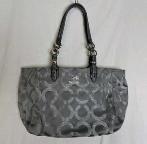 Coach silver gray Mia tote